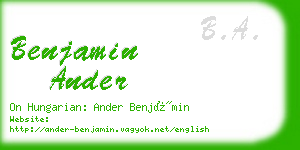 benjamin ander business card